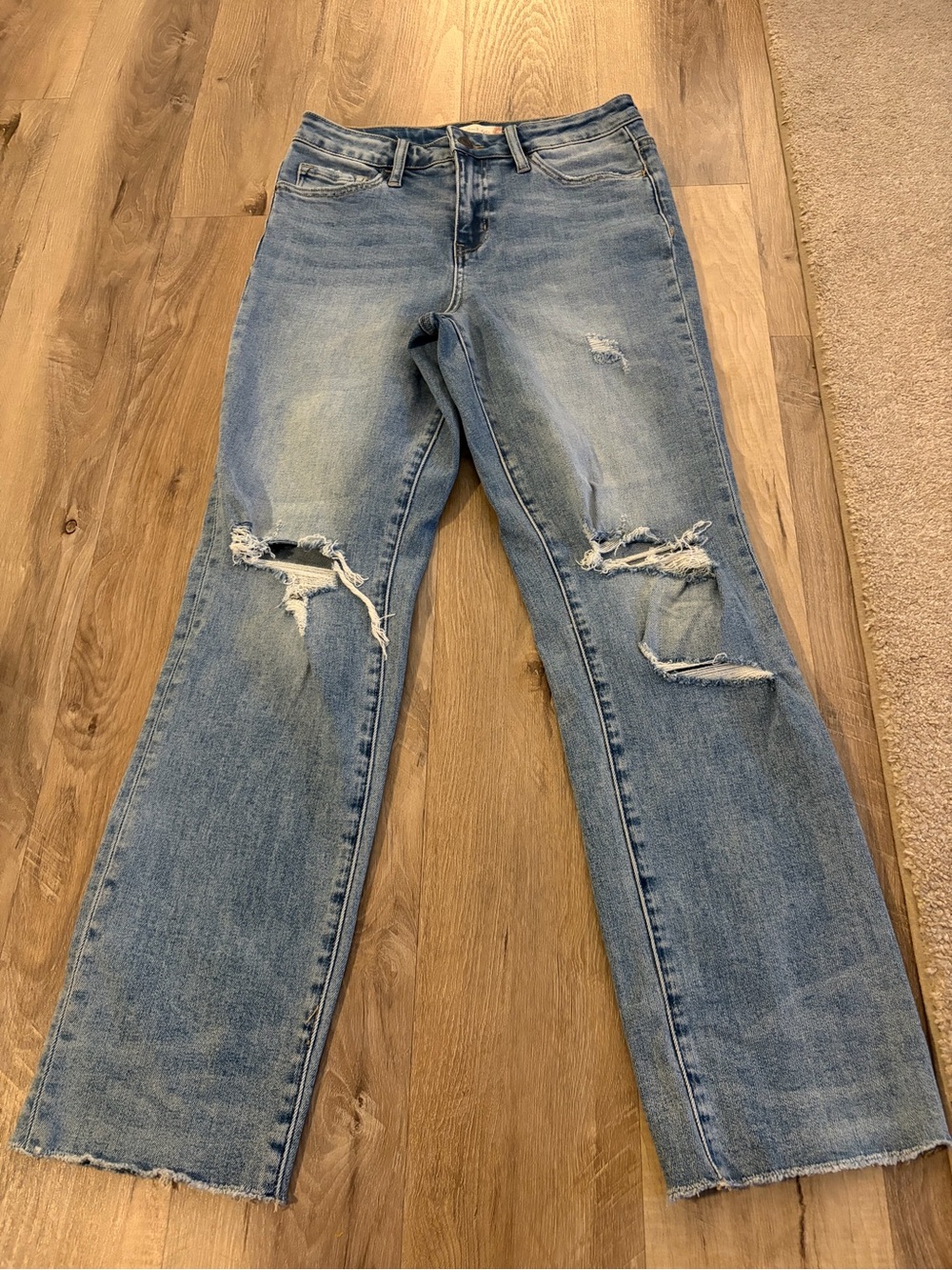 Vervet by Flying Monkey Distressed High Rise Straight Jeans Size 27 Altar'd Stat